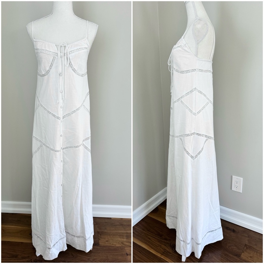 Olivaceous Kallen Maxi Dress A-line lace detail In White size S - Picture 5 of 15